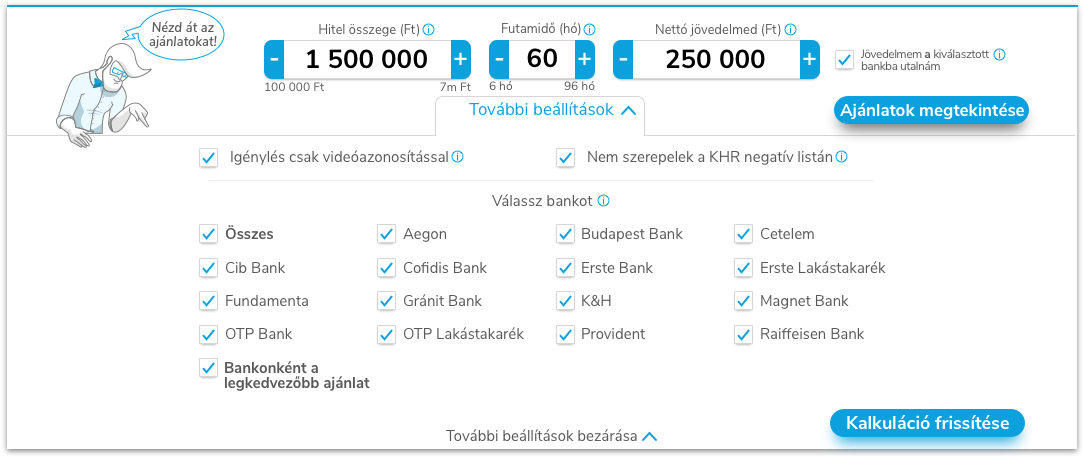 Személyi kölcsön kalkulátor